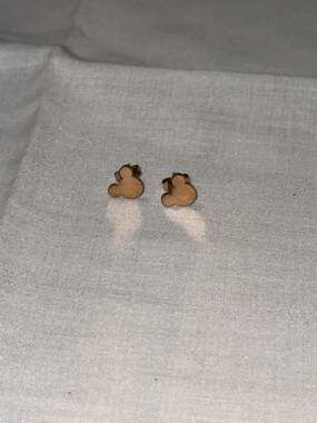 Disney Parks Mickey Mouse Silhouette Rose Gold Tone Stud Earrings